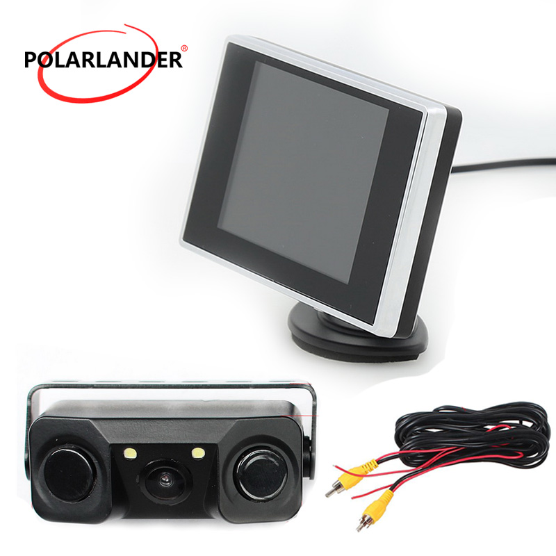 Achteruitrijcamera monitor Backup Reverse Monitor Auto TV Auto parking sensor 2IN1 Auto Monitor 3IN1 3.5 inch TFT