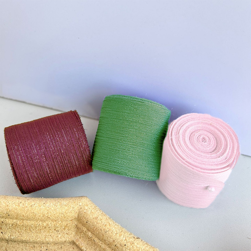 Chiffon Band Falten Gittergewebe Einfarbig Band DIY Schleife Kasten Blume Verpackung Verpackung Garn Band Hochzeit Party Dekoration