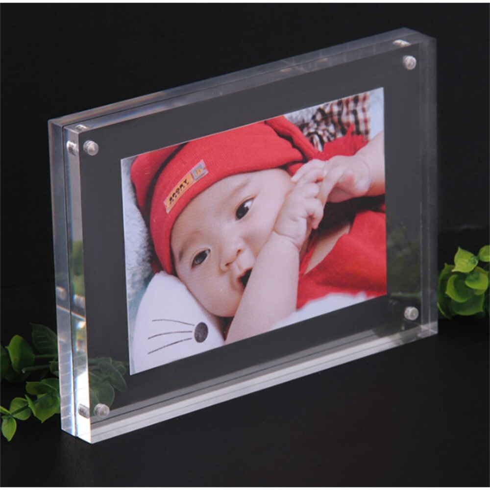 Clear Magnetic Acrylic Menu List Card Display Stand 82*55mm Photo Picture Labe Frame