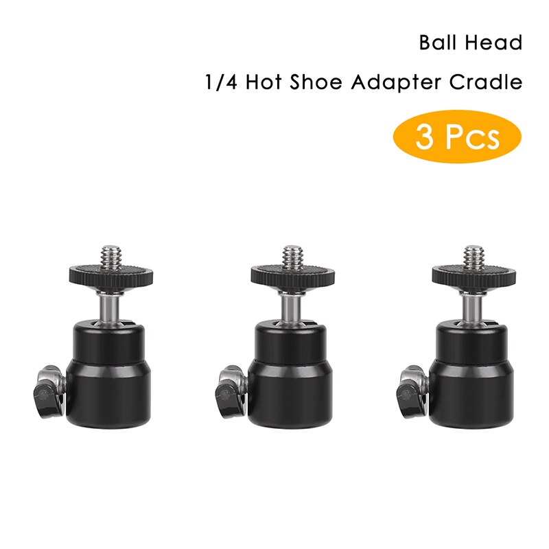 SH 1Stck 3 Stck 1/4 Heißer Schuh Adapter Wiege Ball Kopf Für Kamera Stativ LED Licht-Stativ Halterung Halfter Halterung: 3Stck
