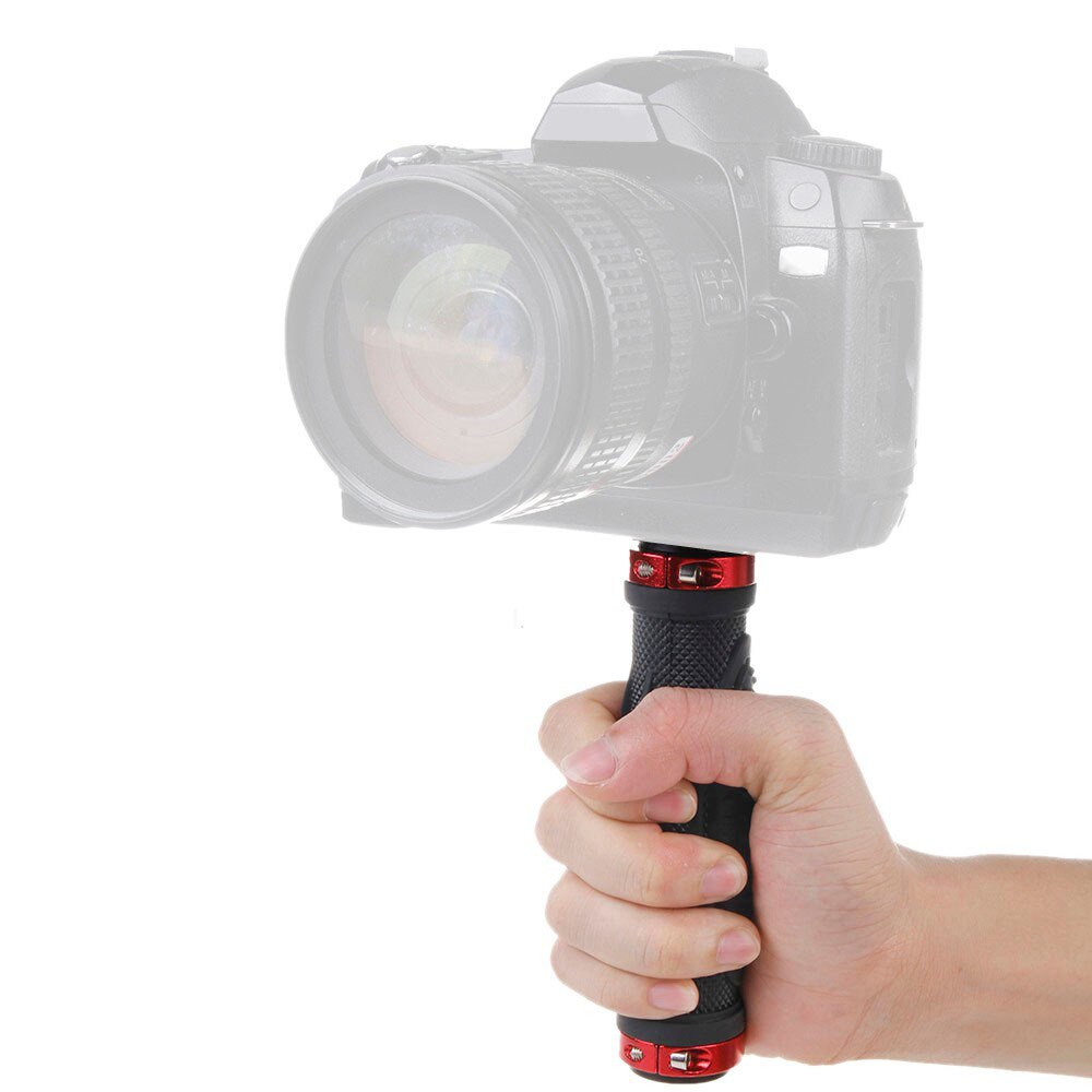1/4 Schroef Handheld Rubberen Handvat Grip Standhouder Statief Stabilisator Rod Clamp Voor Digitale Camera LED Video Licht