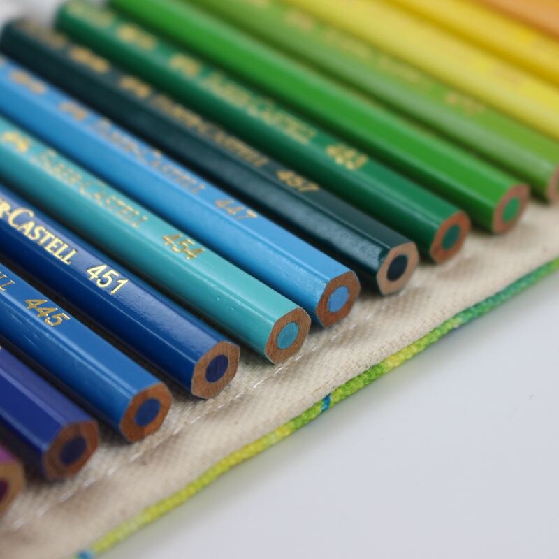 36/48/72 Holes Pencil Case Canvas Art Drawing Pen Bags Wrap Roll Up Holder Printing Storage Pouch School Offices Suppiles