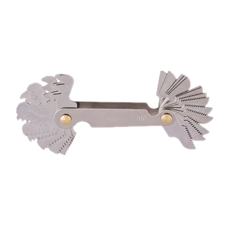 Practical 60 and 55 Degree Screw Thread Gage Gauge Metal Folding Measuring Tool Metric & Whitworth Pitch 20 Blades Fast