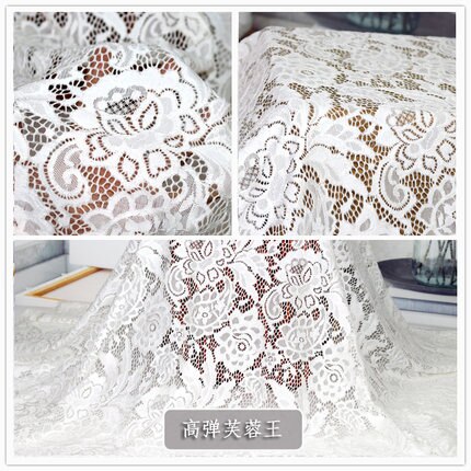 100cm * 140cm / Piece, White Embroidery Lace Cloth, Summer Dress Curtain, Wedding Dress Fabric, DIY Handmade Material: 17