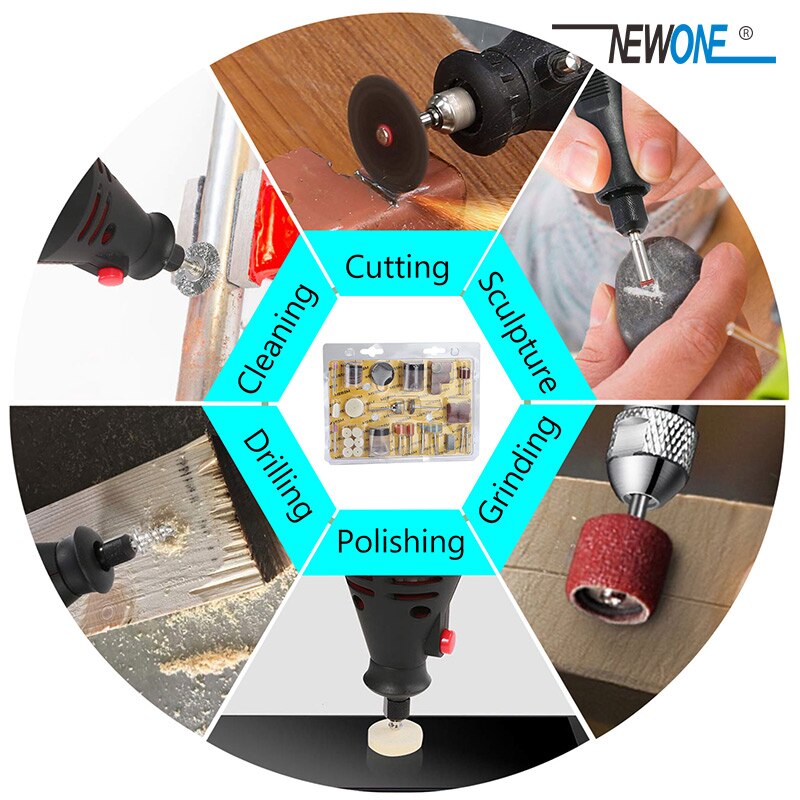 NEWONE Kit de herramientas de molienda rotativa, Kit de herramientas rotativas, Kit de accesorios de Mini herramienta rotativa 269 Uds juego de taladro de molienda de pulido para Dremel