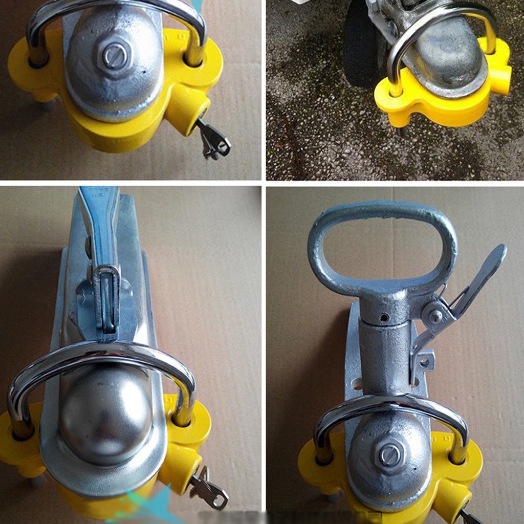 Universal Trailer Ball Hitch Coupler Lock Anti Theft With 2 Keys