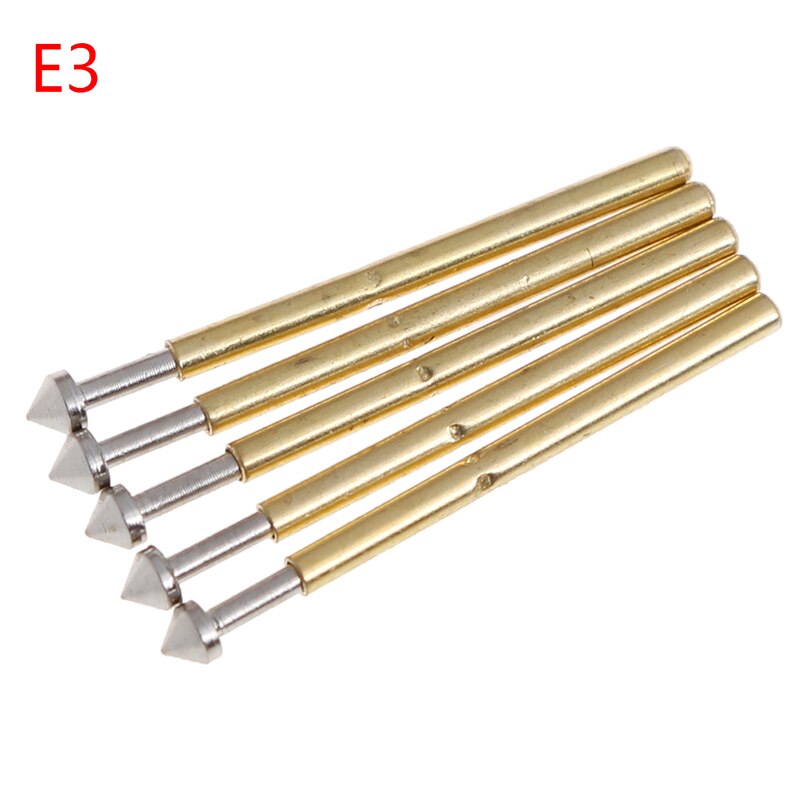100pcs P75-E2 / P75-E3 Spring Test Probe Pogo Pin 1.3mm Conical Head Gold Plated 1.0mm Thimble