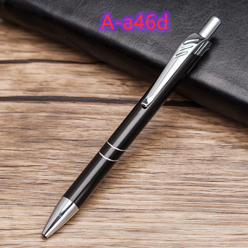 Prachtige metalen balpen drukknop balpen reclame pen kantoor school schrijven pen kantoor school briefpapier: A-a46d