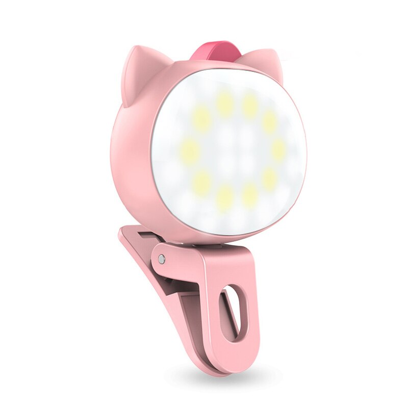 360° Rotatable Mobile Phone Fill Light LED Selfie Ring Light 32 Lamp Beads 3 Levels Dimming Brightness Photography Clip Light