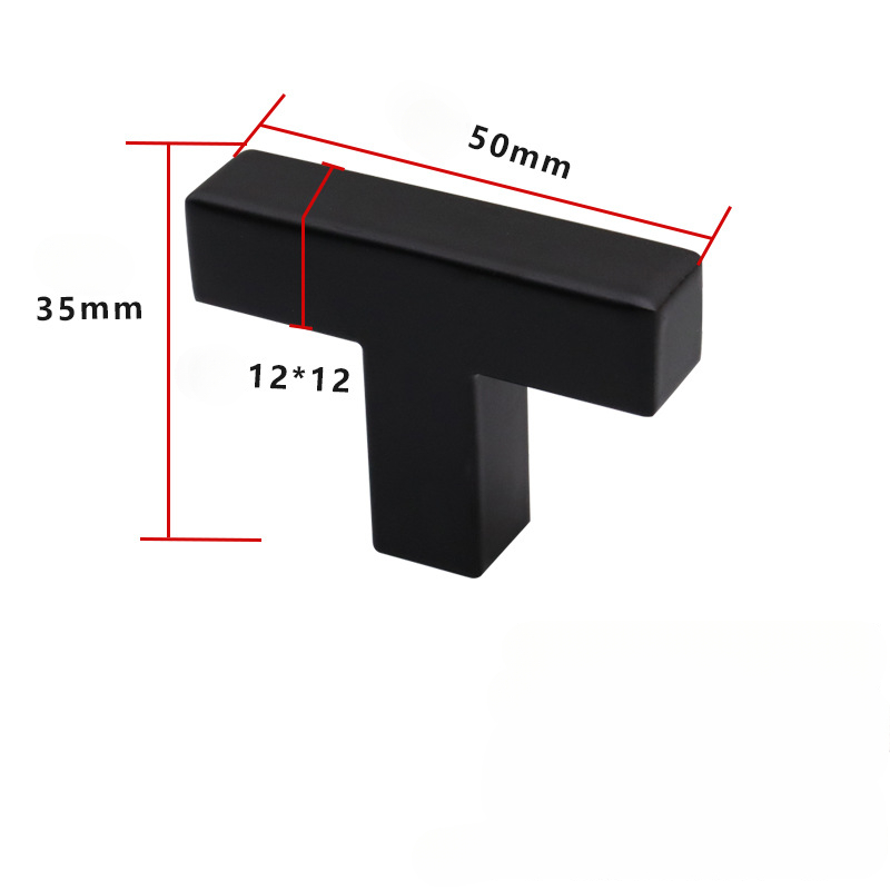 Door Handle Black Cabinet Handle Square Furniture Hardware Stainless Steel Kitchen Door Knobs Cupboard Wardrobe Drawer Pulls: black