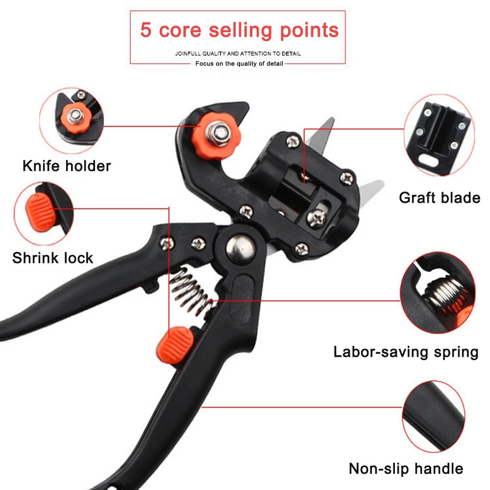 1 Set Garden Tools Farming Pruning Shears Grafting Scissor Fruit Tree Vaccination Secateurs Pruning Cutting Knife