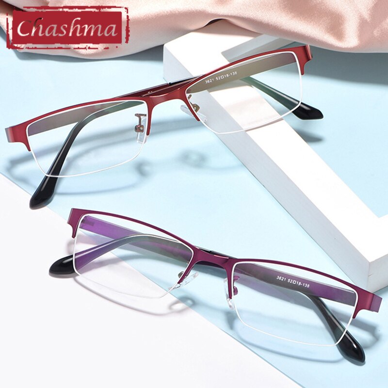 Chashma damesbril op sterkte, stijlvolle optische bril met half montuur voor vrouwen