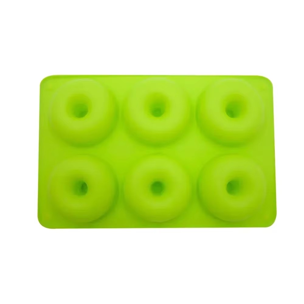 6-See-Silikon-Krapfen-bilden, Backform, antihaftbeschichtet, zum Backen, Gebäck, Schokolade, Kuchen, Nachtisch, DIY-Dekoration, Werkzeuge, Bagels, Muffins, Donuts: Armee Grün