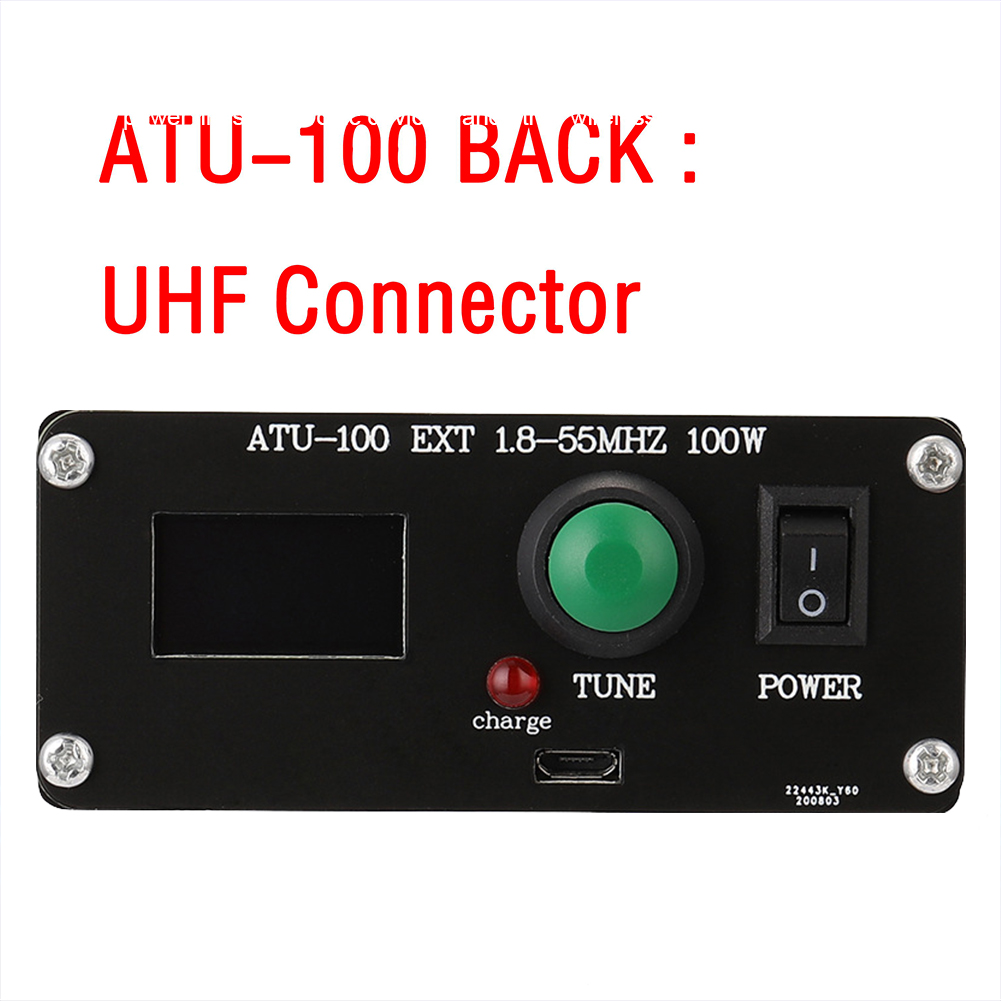 Sintonizzatore per antenna Mini automatico per apparecchiature radio 1,8~55 MHz 0,96 pollici con alloggiamento Sintonizzatore per antenna ATU‐100 Sintonizzatore per antenna 1,8~55 MHz