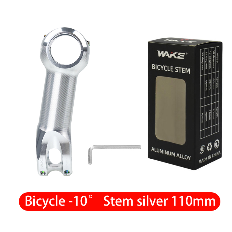 Wake Road Bike Bicycle Accessories Stem Handlebar Stem 31.8mm 10 Degree Aluminum Alloy Lightweight for Cycling Silver Stem: Light Grey