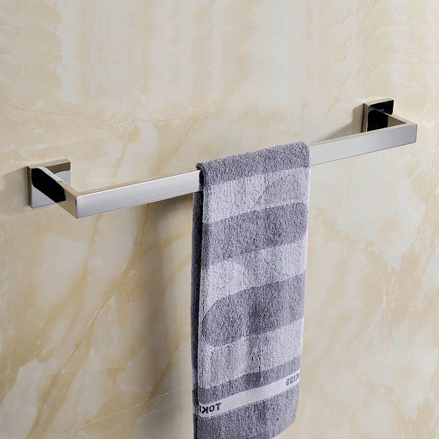 SUS 304 Stainless Steel Bathroom Accessories Set Robe Hook Towel Bar And Mirror Polished Toilet Paper Holder Clothes: Single Towel Bar