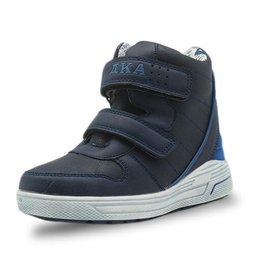 Apakowa Herfst Lente Laarzen Kinderen Schoenen Pu Leer Jongens Schoenen Stevige Enkellaars Met Rits Peuter Kids Sport Jongen schoenen: Navy / 13