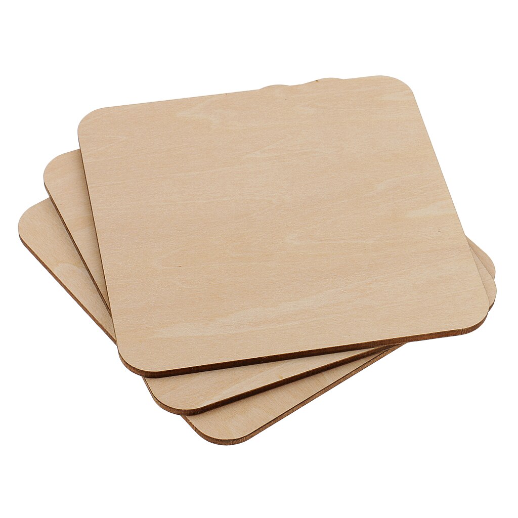 43 stykker firkantet mdf uferdig treverk stykker blank plakett for diy håndverk modellbygning gravering maleri 20/60/100mm