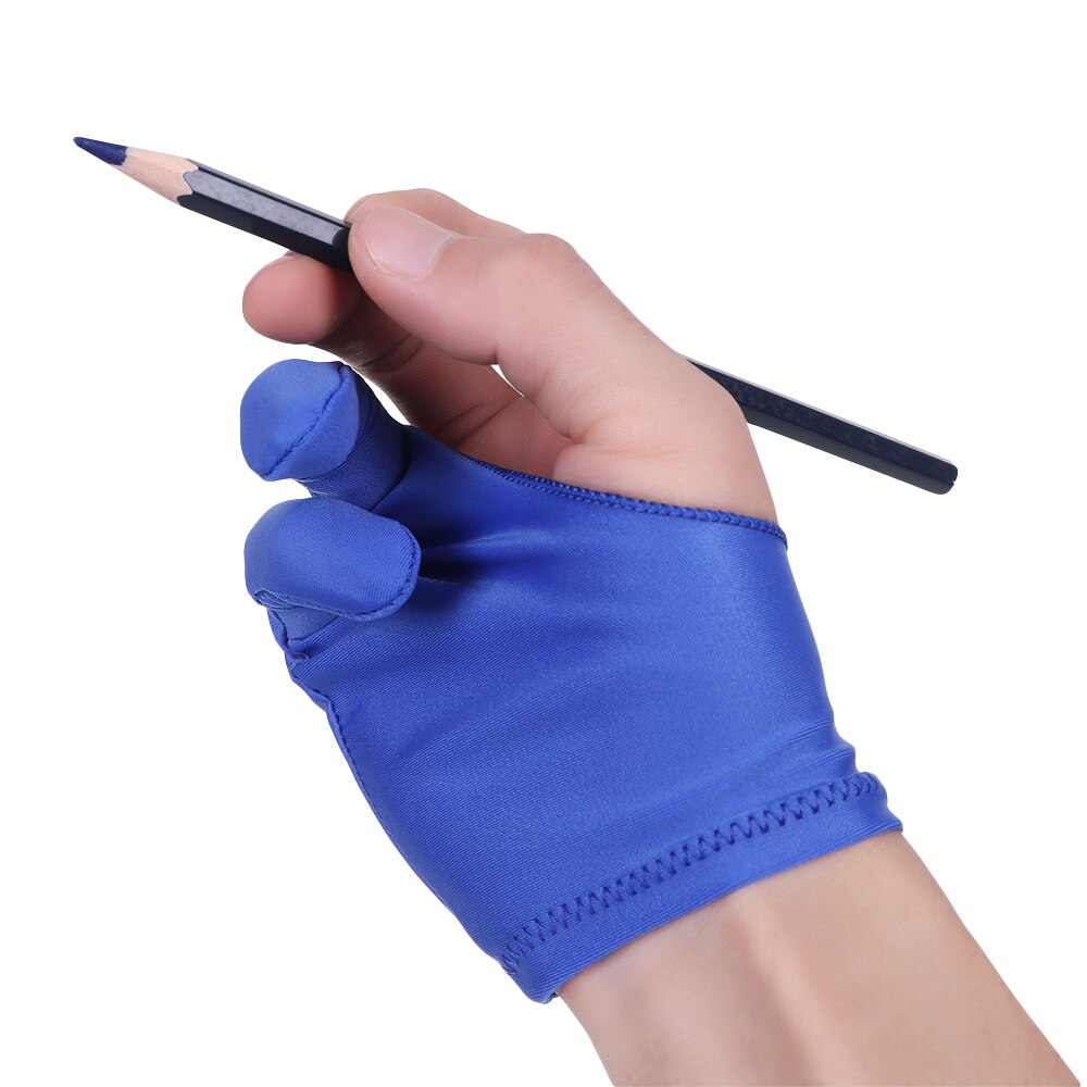 Luva anti-incrustação de 2 dedos, preto, ambas para a mão direita e esquerda, luvas de pintura de artista para qualquer luva de tablet de desenho gráfico