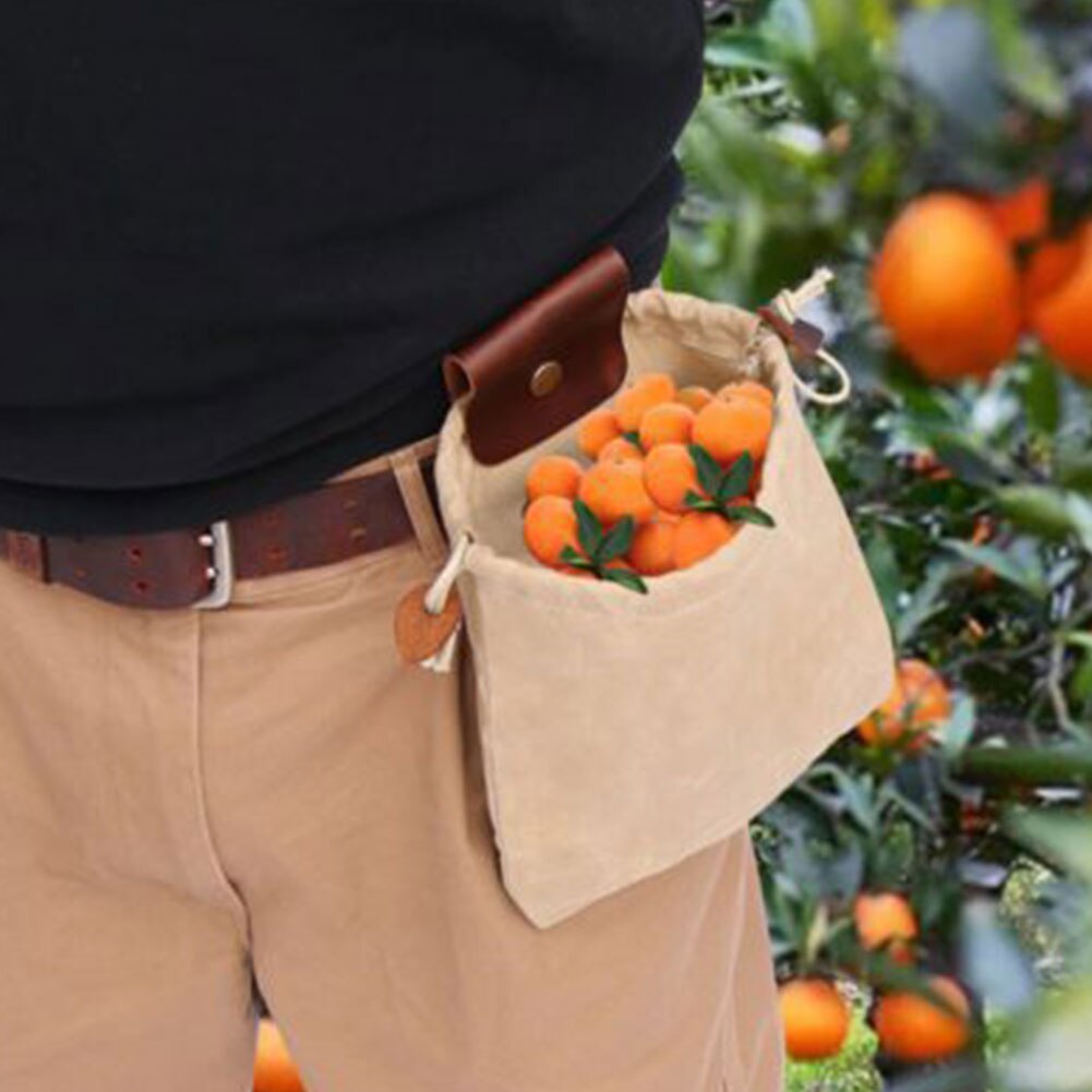 Camping Outdoor Foerageren Tas Fruit Plukken Tas Canvas Opvangzak Outdoor Foerageren Pouch Taille-Opknoping Voor Outdoor Camping