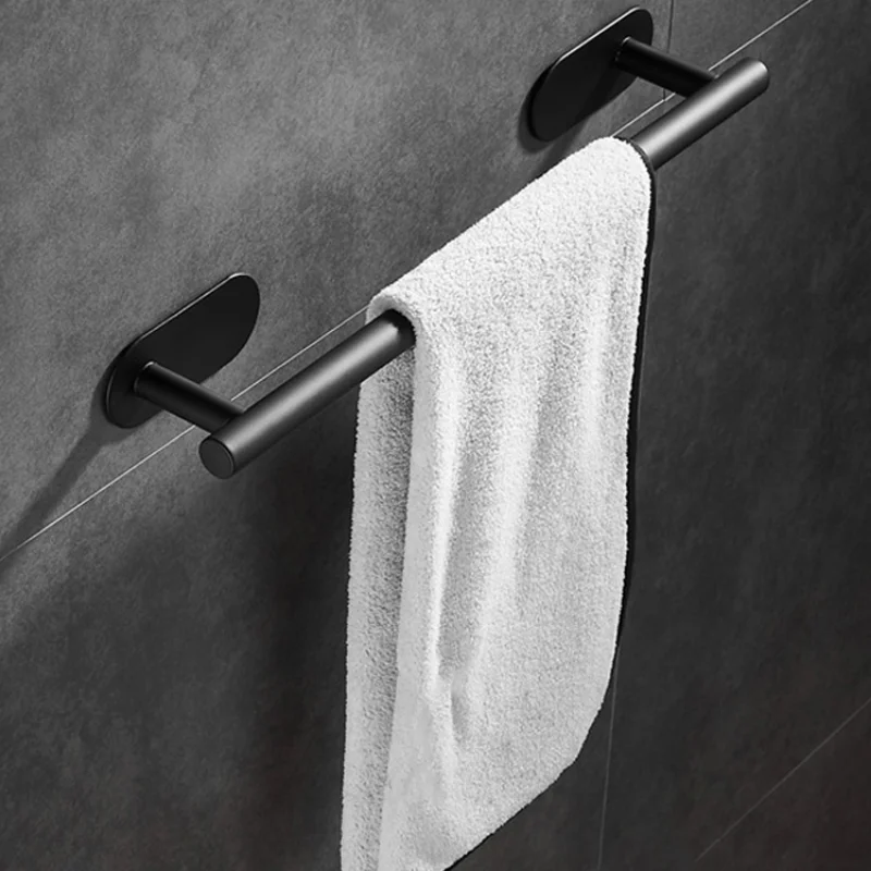 Wall Mount Toilet Towel Paper Holder Adhesive Black Silver Kitchen Roll Paper Stand Hanging Napkin Rack Bathroom Accessories WC