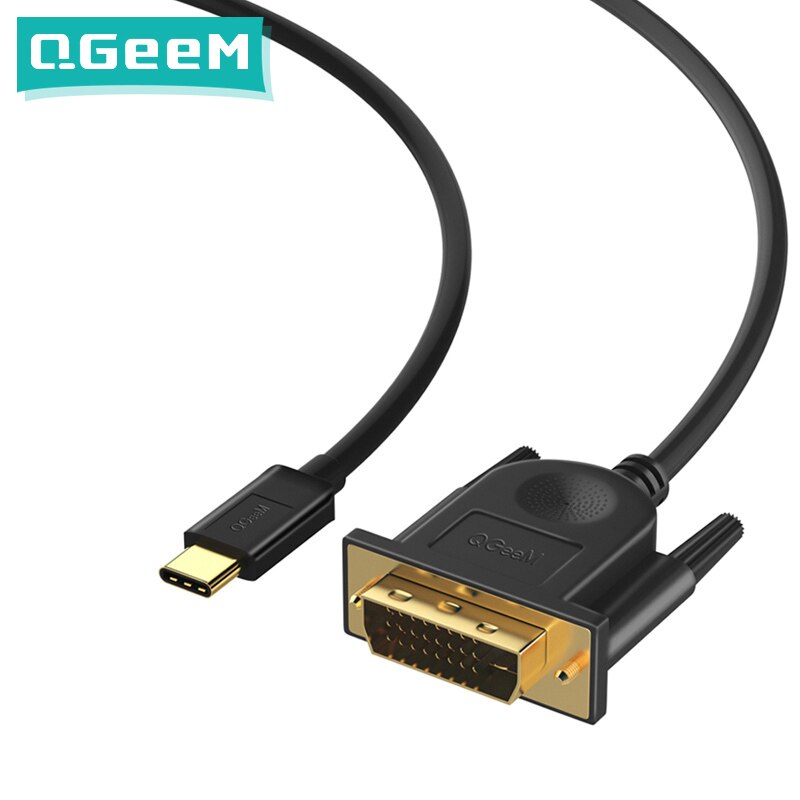 Qgeem usb c til dvi kabel type c til dvi adapter thunderbolt kompatibel til macbook pro, galaxy  s8 note 8, huawei mate 10