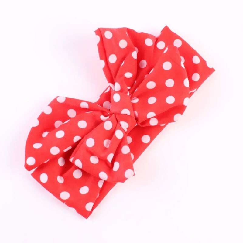 Charm Baby Haar Zubehör Bowknot Dot Drucken Bunte Baumwolle Hairband Stirnband Headwear 7 Stil: Rot