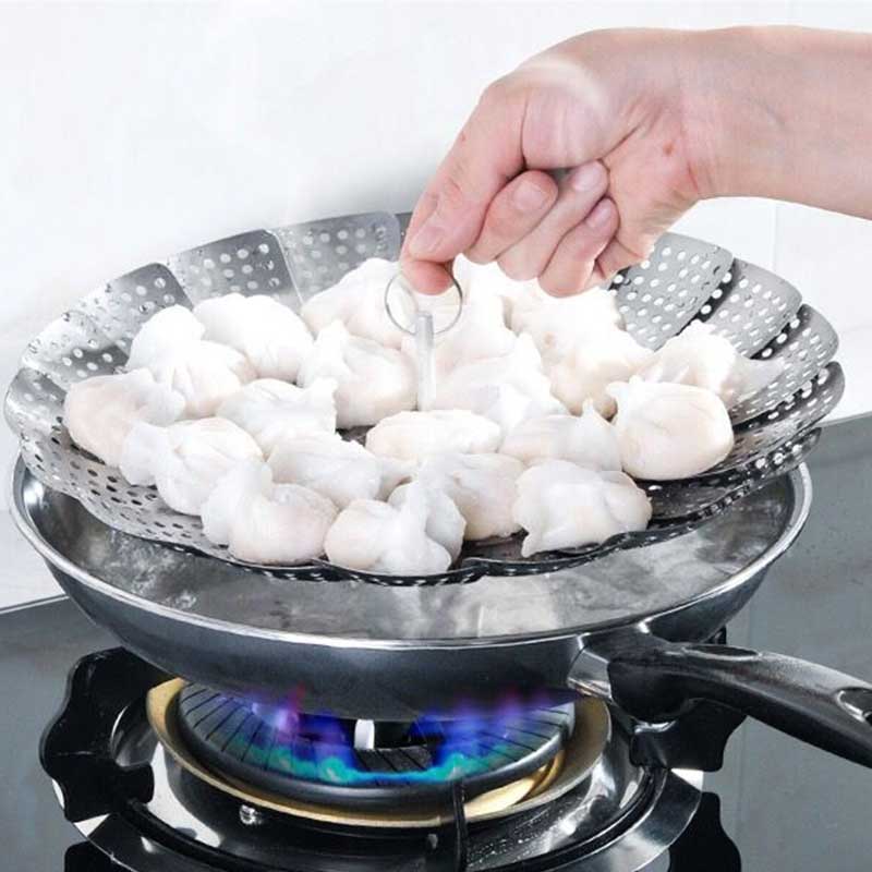 High folding multifunctional vegetable steamer stainless steel food steamer seafood steamer expandable kitchen tools