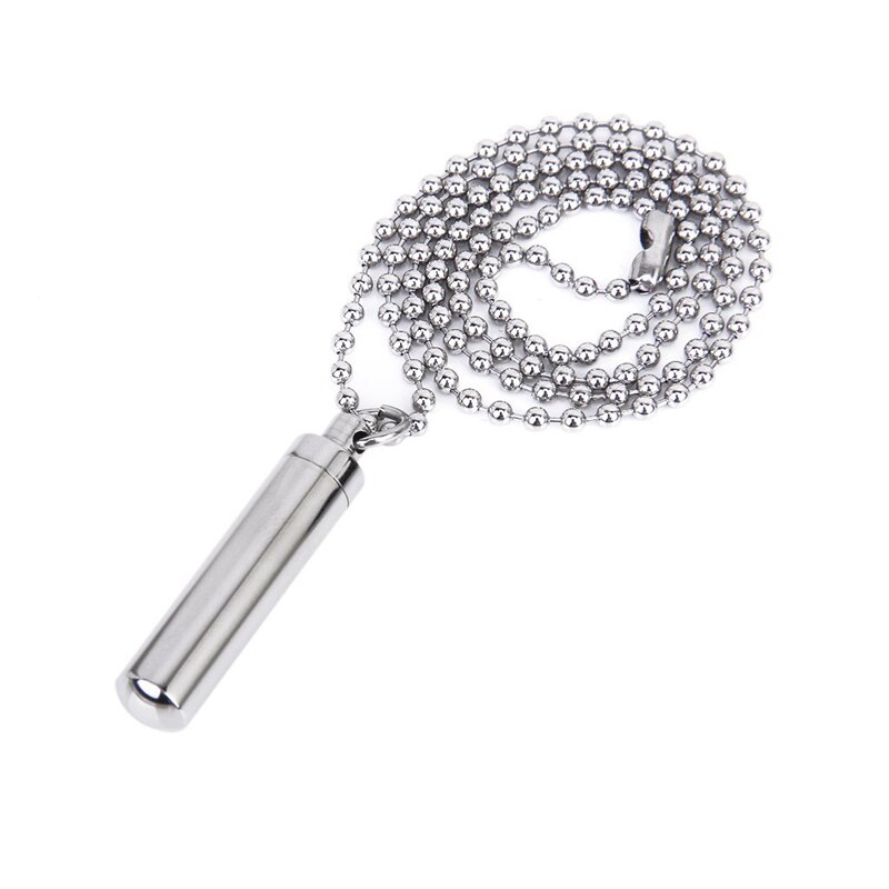 Roestvrijstalen pillendooshouder cilinder crematie urn gedenkteken ketting aandenken 49*11mm