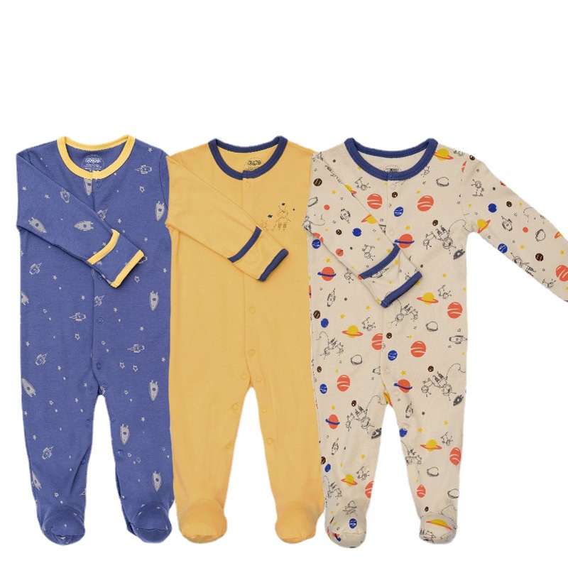 (3 Stuks/set) baby Rompertjes Kleding Voor Baby Pasgeboren Baby Jongen En Najaar Lange Mouwen Footies Kleding Pak: 3M