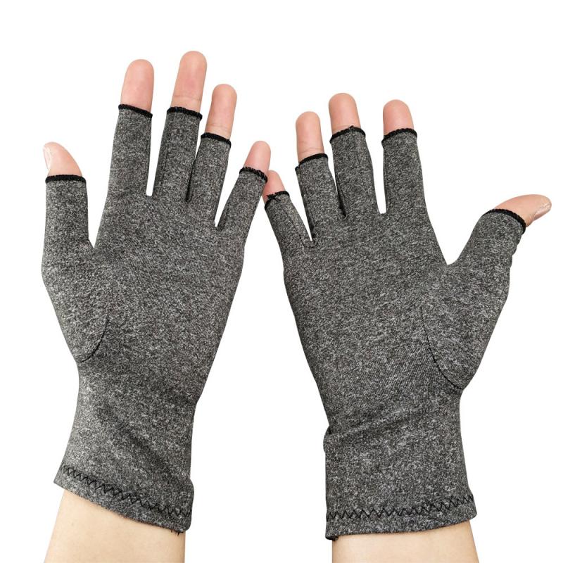 1 paar Compressie Handschoenen Vrouwen Mannen Katoen Elastische Hand Artritis Gewrichtspijn Therapie Open Vingers Relief Handschoenen