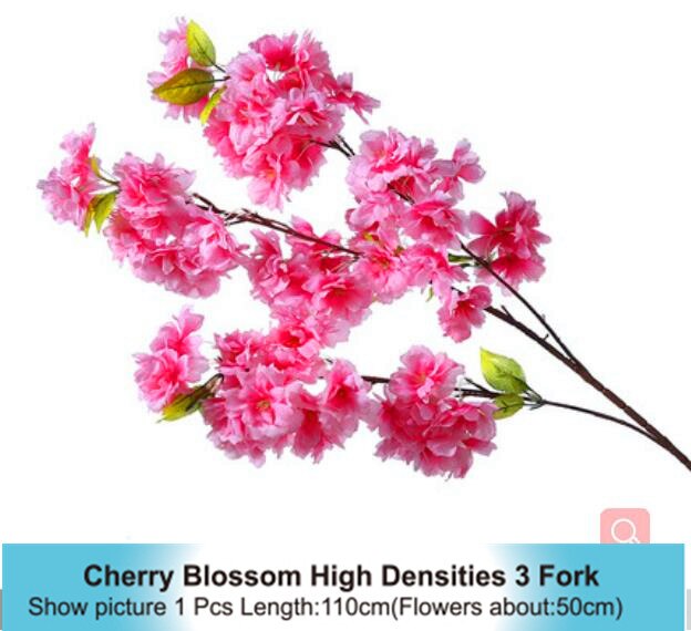 Vigne de cerisier artificiel, fausse fleur de cerisier, tige d'arbre Sakura pour événement, décoration d'arbre de mariage: fuchsia