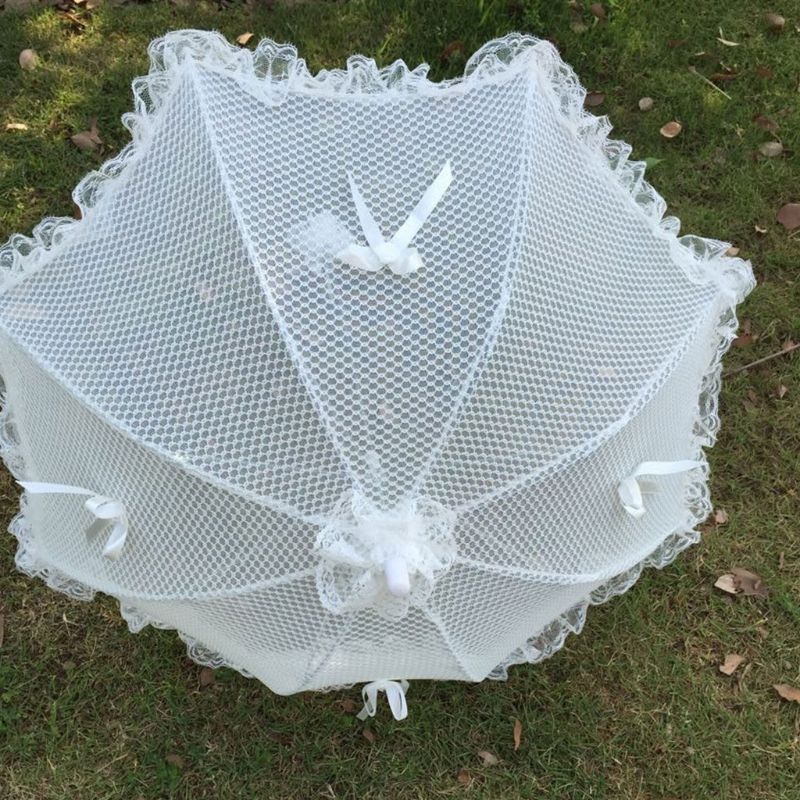 boda Parasol para novia paraguas de encaje blanco romántico apoyos de la foto de paraguas de la muchacha de flor