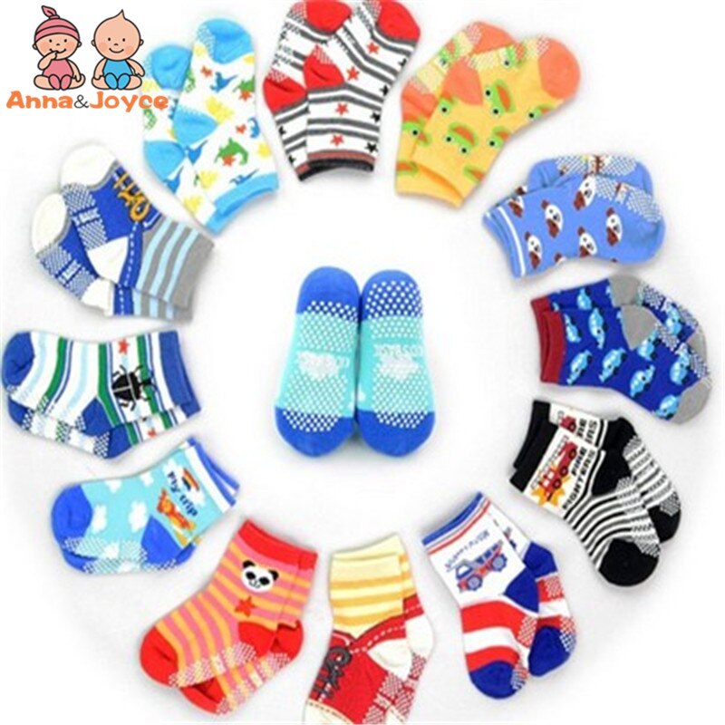 12 paare/los freundlicher Baumwolle Baby Boden Socken Junge Gril Art Kurze Socken Nicht-Unterhose 1-5 Jahre