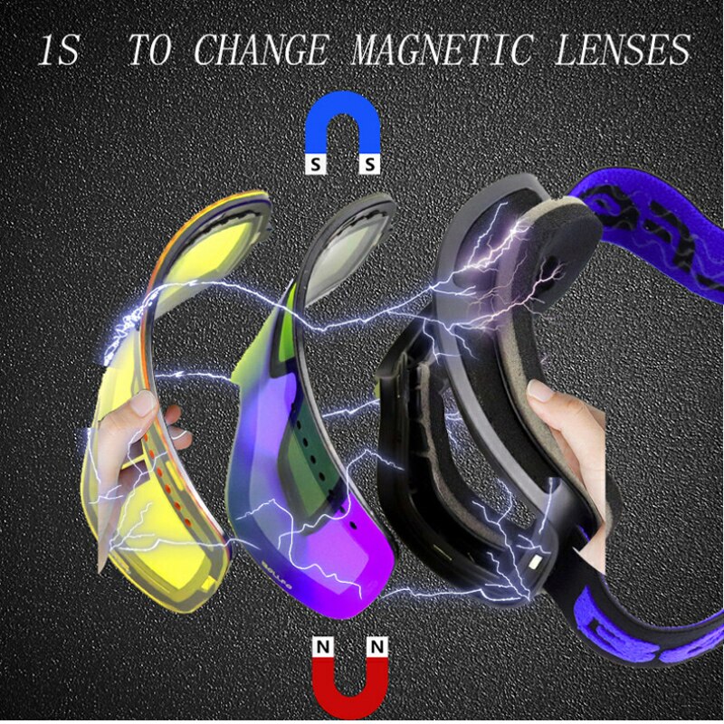 Gafas de sol de competición UTV para hombre y mujer, lentes con montura magnética doble, antiniebla, ATV, todoterreno, montura para miopía,