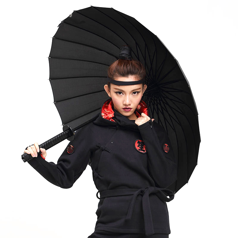 Long Handle Samurai Sword Umbrella Japanese Ninja-like Large Windproof Sun Rain Straight Umbrella Auto Open For Man
