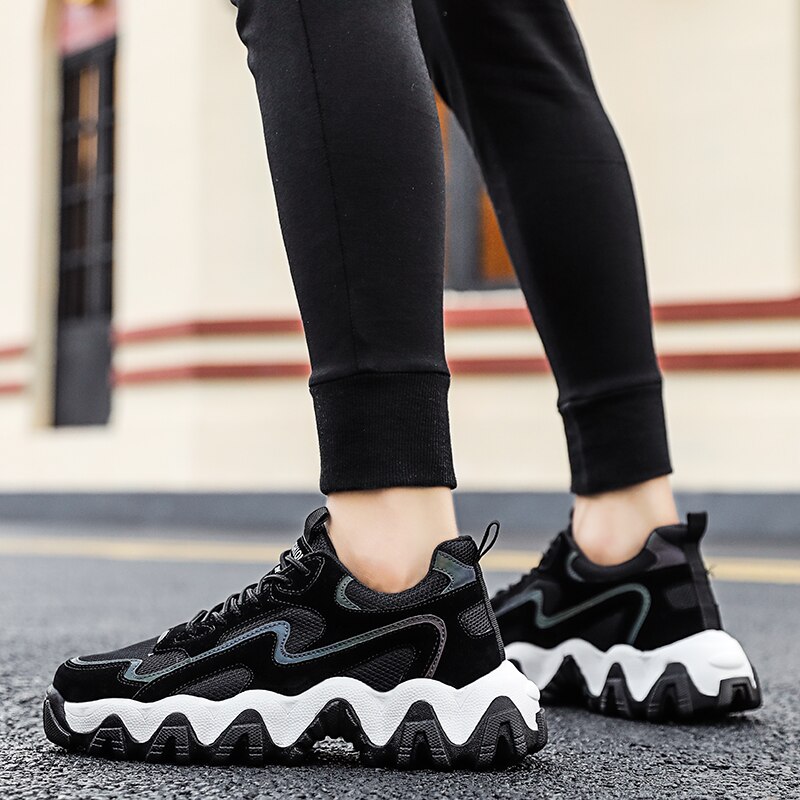 mesh sko herre uformelle komfortable pustende joggesko lette sklisikker plattform gå joggesko zapatillas hombre