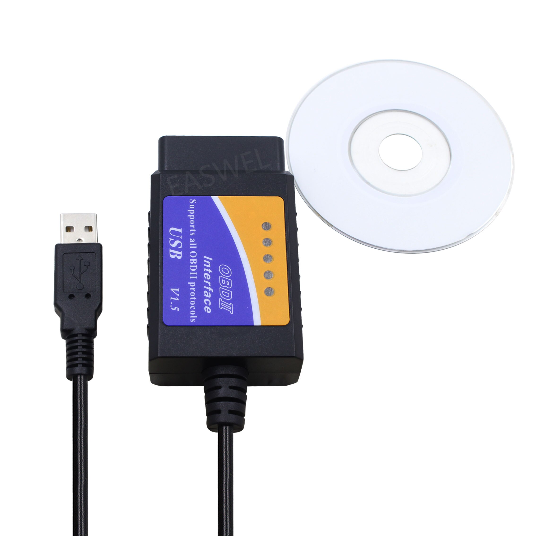 ELM327 v1.5 USB OBD2 Car Scanner Adapter For Renault Megane II 2005 (ISO)