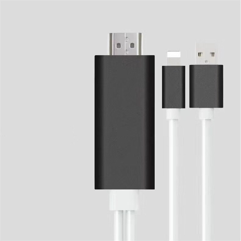 Voor Lightning Naar Hdmi Adapter Digitale Av Kabel Voor Iphone 12 11 Pro Max X Xs Xr 8 Plus Ipad air Mini Usb 6 Ft 1080P Digitale Hdtv: Black