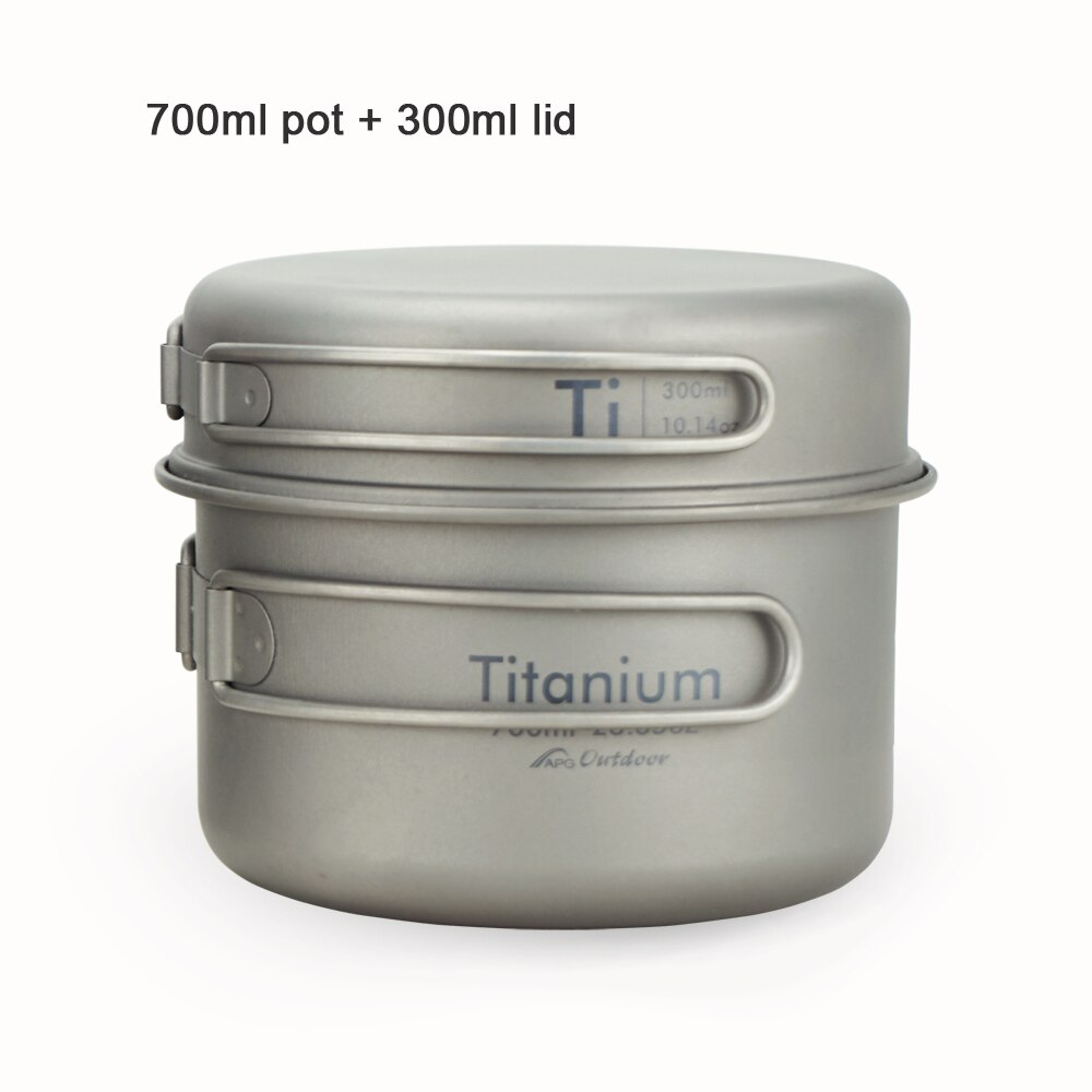 APG newest ultralight titanium pan and outdoor camping titanium pan enhancing the body resistance: 700ml