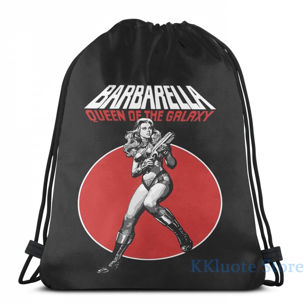 Divertido estampado gráfico de Barbarella, inspirado en el culto, mochila con carga USB para hombres, mochilas escolares para mujeres, bolsa de viaje para ordenador portátil: Drawstring Bag