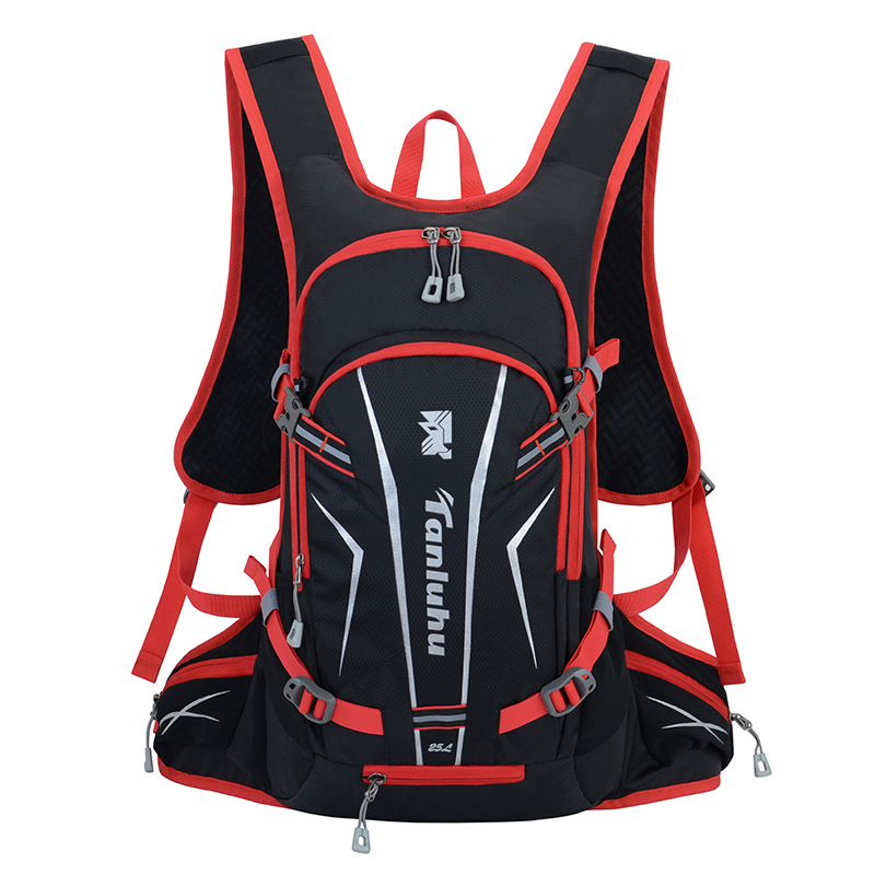 25L Waterproof Cycling Backpack Men And Women Hiking Camping Running Backpack Outdoor MTB Sports Hydration Backpack: black red