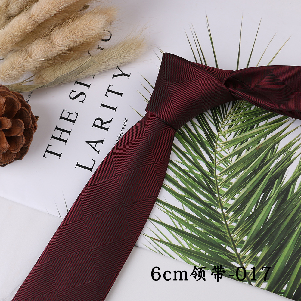 Cravatte sottili alla moda da 6 cm Cravatte classiche da uomo a righe scozzesi floreali Blu vino Cravatte da sposa Cravatte da uomo in poliestere intrecciato jacquard: Avorio