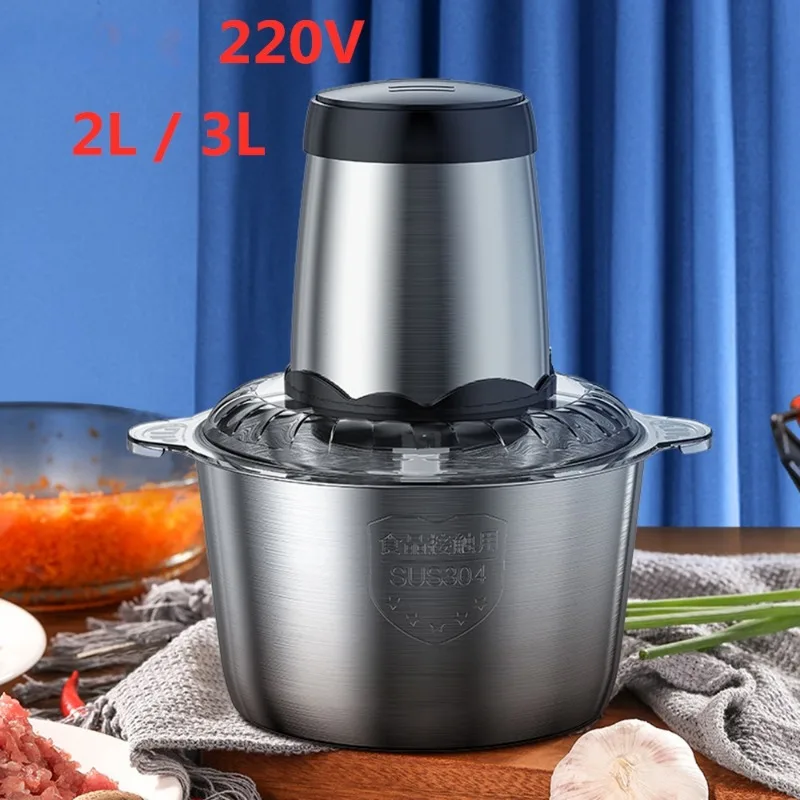 2l 3l elektrisk kødhakker 220v stk. kødhakker i rustfrit stål køkkenmixer blender maskine hakker foodprocessor