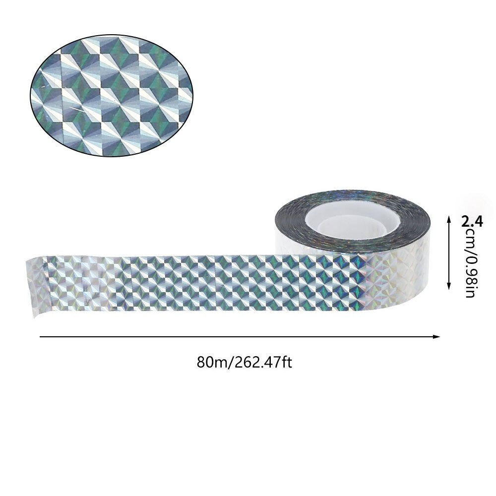 Cinta reflectante para ahuyentar aves, cinta antiaves de varios tamaños, parpadeante, repelente de aves, palomas, Cuervo, doble cara: Checkered 2.4cmX80m