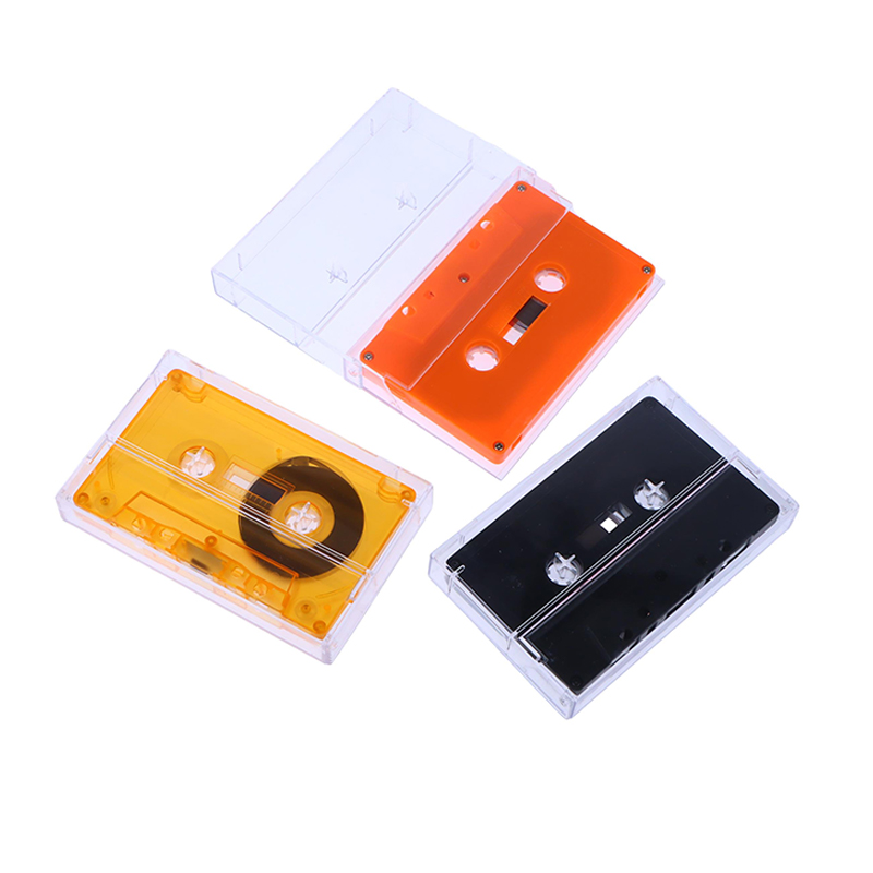 Boîte de Rangement Transparente pour Cassette Standard, Lecteur de Cassette Vierge avec 45 Formations Magnétiques pour Audio, Musique, Statique, 1 Ensemble