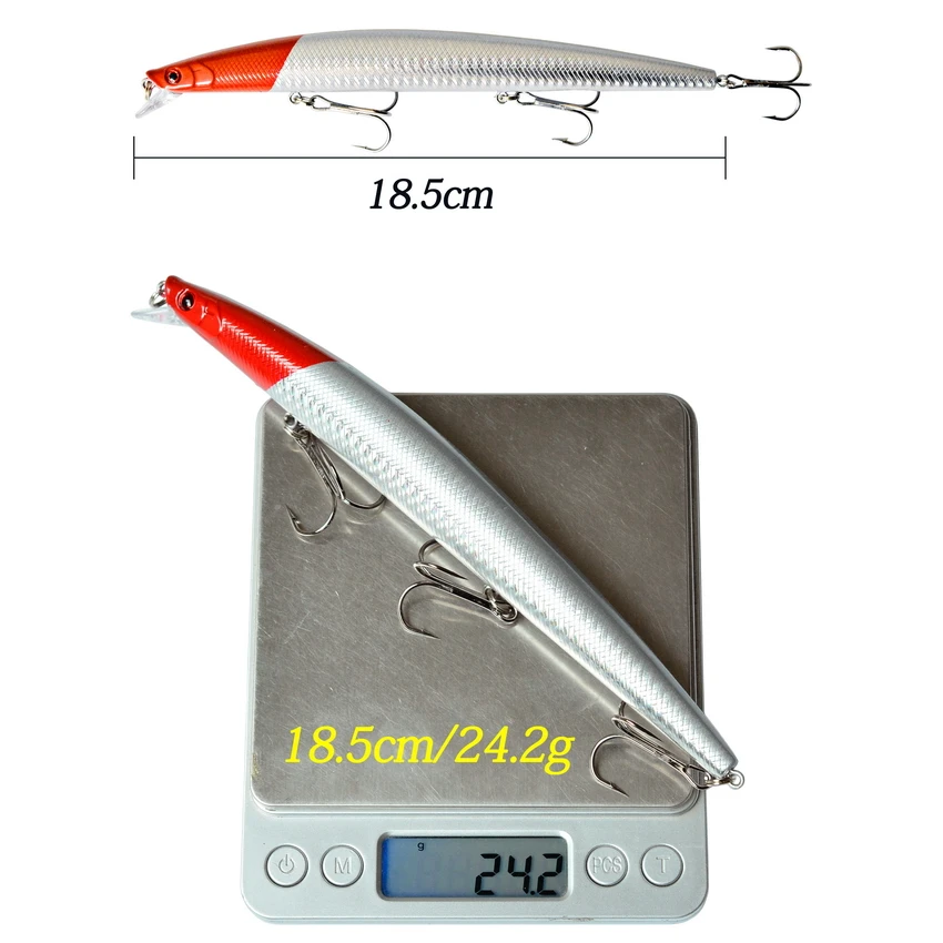 1Pcs Bass Big Wobbler Fishing Lure Minnow Mixed Model Artificial Hard Bait 18cm 24g Floating Water Sea Trolling Wobbler