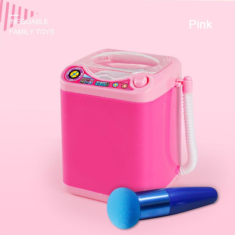 Mini Beauty Powder Puff Blender Washing Machine Electric Cute Cosmetic Makeup Brushes Cleaner Washer Tool: pink