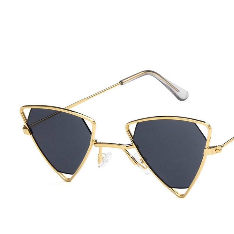1PC Angeln Sonnenbrille retro für unisex Fahrer Brille Brillen UV400 Dreieck bilden Frauen Gläser rot Metall Rahmen Punk Stil: grau Gold