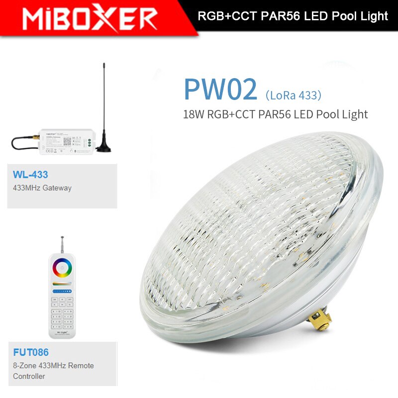 Miboxer Outdoor Licht 18W Rgb + Cct Onderwater Led Licht PAR56 Led Zwembad Licht PW02 Waterdichte IP68 Afstandsbediening licht